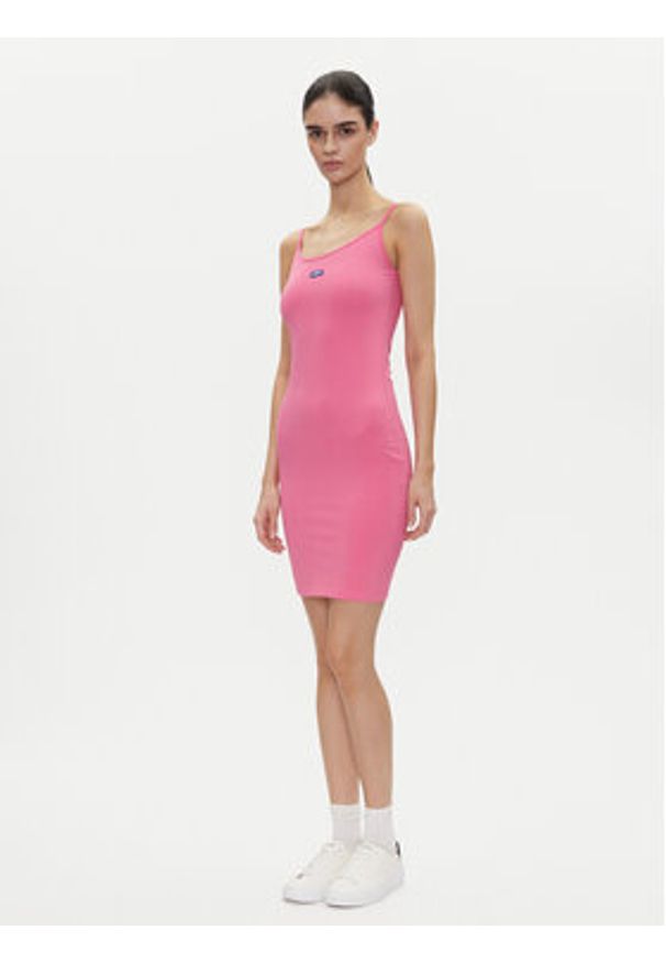 Hugo - HUGO Sukienka codzienna Narya 50538896 Różowy Slim Fit. Okazja: na co dzień. Kolor: różowy. Materiał: bawełna. Typ sukienki: proste. Styl: casual