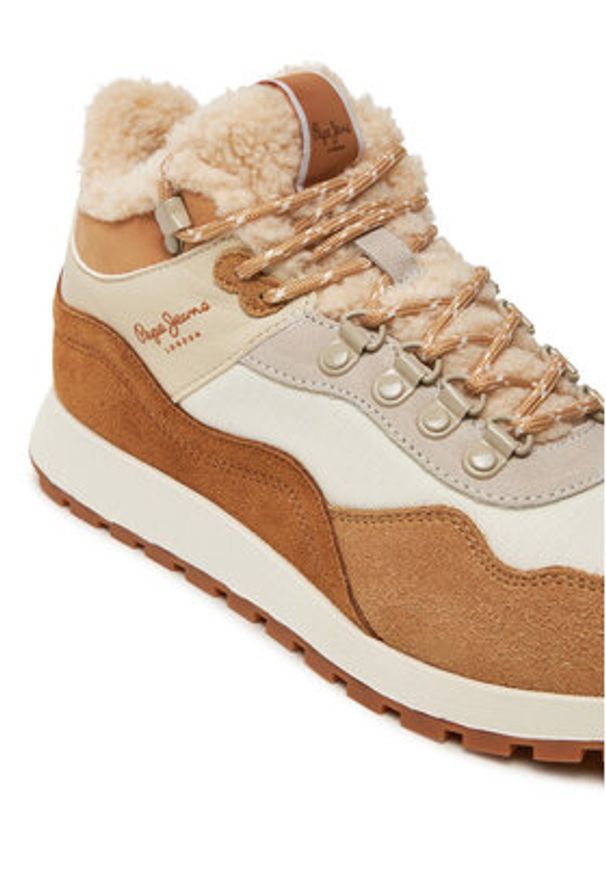 Pepe Jeans Sneakersy PLS60018 Beżowy. Kolor: beżowy. Materiał: skóra, zamsz