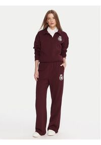 TOMMY HILFIGER - Tommy Hilfiger Bluza UW0UW06078 Bordowy Regular Fit. Kolor: czerwony. Materiał: bawełna