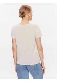 Moss Copenhagen T-Shirt 17529 Beżowy Basic Fit. Kolor: beżowy