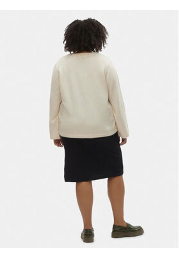 Vero Moda Curve Spódnica midi 10294911 Czarny Regular Fit. Kolor: czarny. Materiał: bawełna