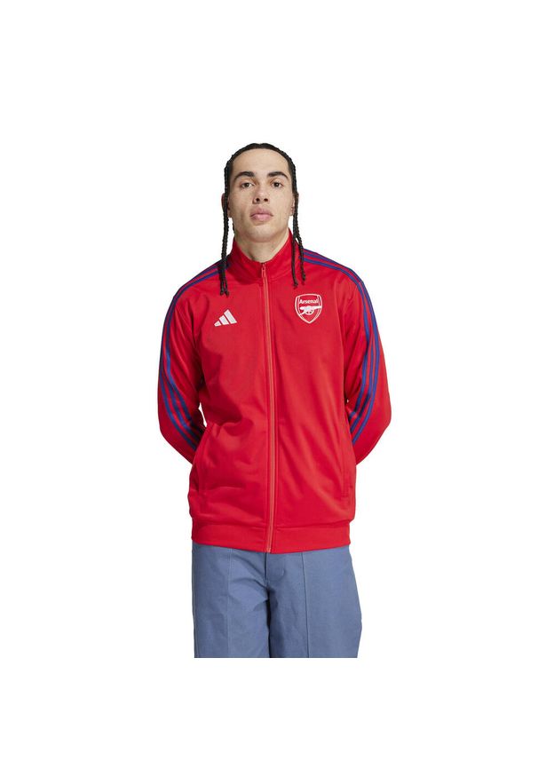 Adidas - Kurtka z dresu Arsenal DNA 2024/25. Kolor: czerwony. Materiał: dresówka. Sport: piłka nożna