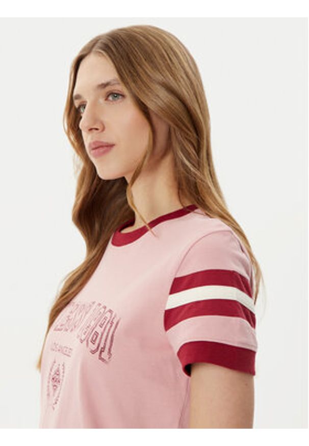 Guess T-Shirt V5RI00 KA260 Różowy Regular Fit. Kolor: różowy. Materiał: bawełna