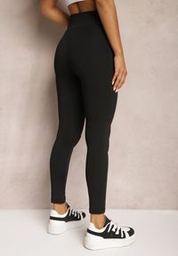 Renee - Czarne Legginsy High Waist z Gumką w Pasie Cloen. Okazja: na co dzień. Stan: podwyższony. Kolor: czarny. Styl: casual, elegancki #3