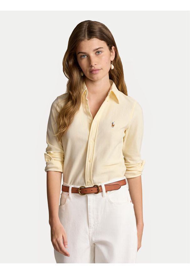 Polo Ralph Lauren Koszula 211910131004 Żółty Regular Fit. Typ kołnierza: polo. Kolor: żółty. Materiał: bawełna