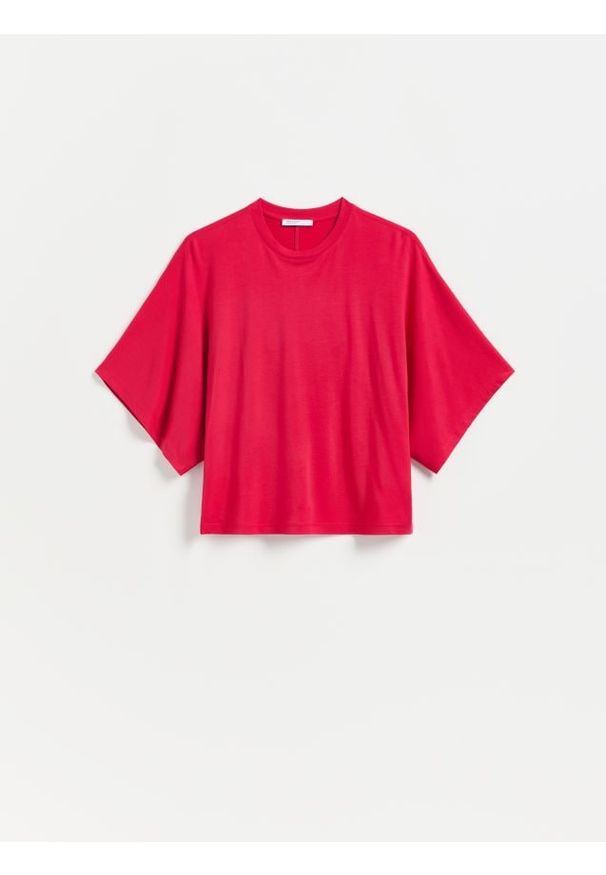 Reserved - T-shirt z modalem - czerwony. Kolor: czerwony. Materiał: dzianina