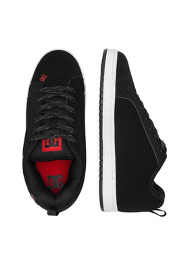 DC Shoes Sneakersy COURT GRAFFIK 300529-BW5 Czarny. Kolor: czarny. Materiał: skóra