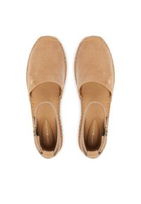 TOMMY HILFIGER - Tommy Hilfiger Espadryle Th Platform Espad Suede Strap FW0FW09144 Beżowy. Kolor: beżowy. Materiał: skóra, zamsz. Obcas: na platformie #4