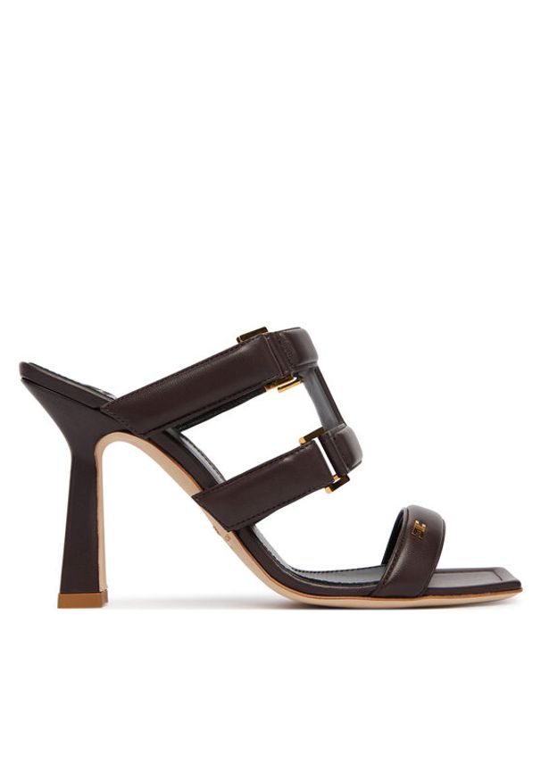 Elisabetta Franchi Klapki SA-44L-62E2-V620 Brązowy ciemny. Kolor: brązowy. Materiał: skóra