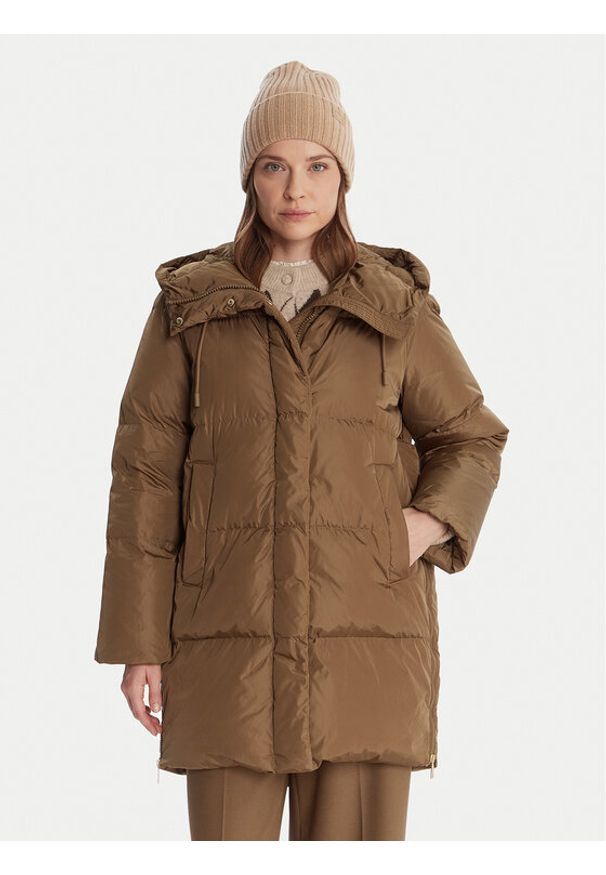 Weekend Max Mara Kurtka puchowa Newbembo 2525496072 Brązowy Relaxed Fit. Kolor: brązowy. Materiał: syntetyk