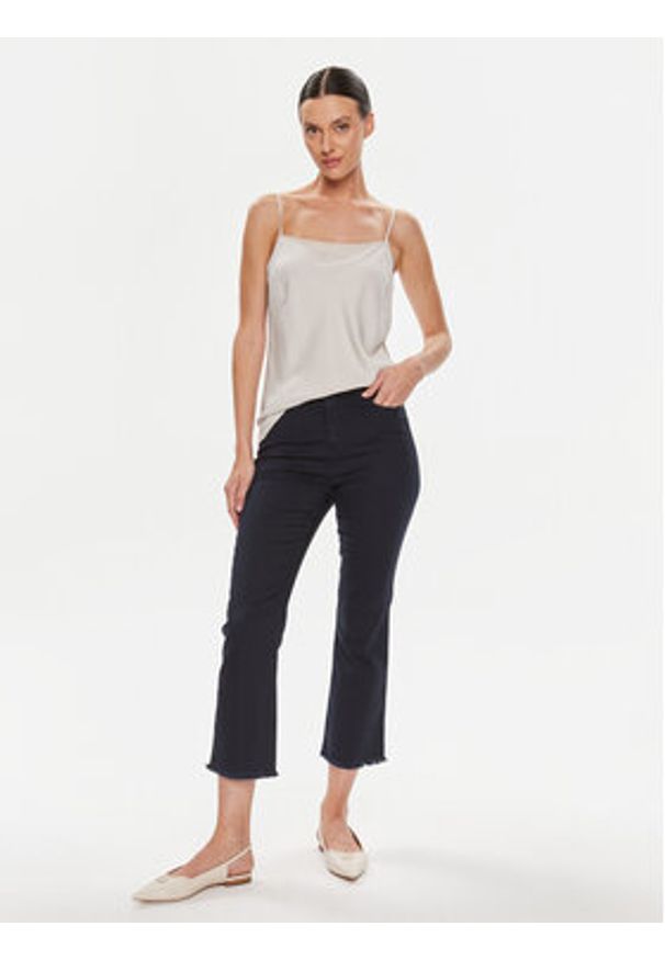 Marella Spodnie materiałowe Olpe 2331310334 Granatowy Cropp Flare Fit. Kolor: niebieski. Materiał: bawełna