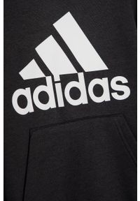 Adidas - adidas Bluza dziecięca GN4027 kolor czarny z kapturem z nadrukiem. Okazja: na co dzień. Typ kołnierza: kaptur. Kolor: czarny. Materiał: dzianina. Wzór: nadruk. Styl: casual #3
