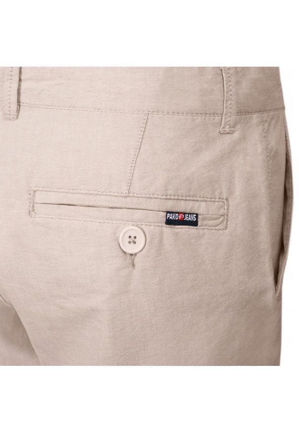Bawełniane Męskie Krótkie Spodenki (Szorty) - Pako Jeans - Beż. Kolor: beżowy, brązowy, wielokolorowy. Materiał: bawełna. Długość: krótkie. Sezon: lato. Styl: klasyczny