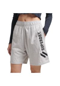 Spodenki turystyczne damskie Superdry Code Applique Boy. Kolor: szary. Materiał: bawełna