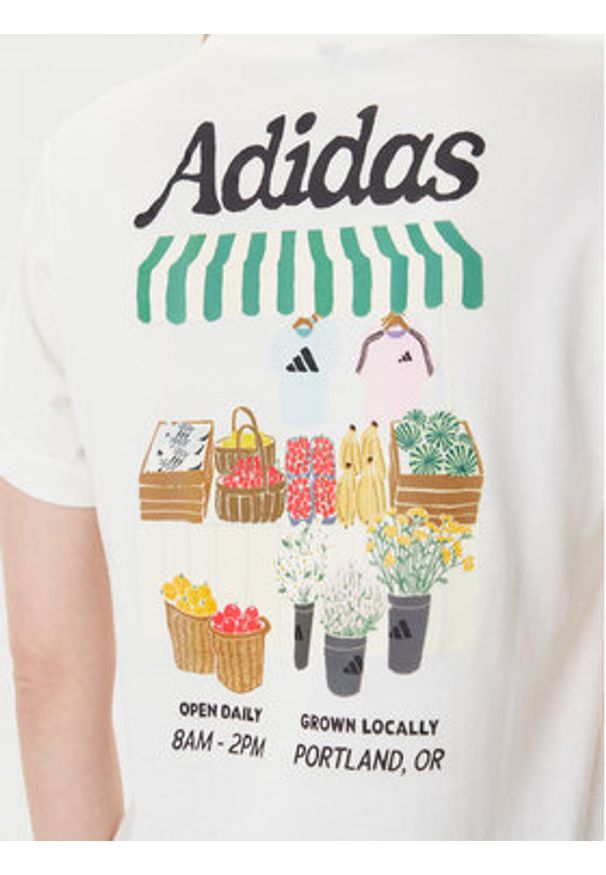 Adidas - adidas T-Shirt Farmers Market Graphic KB2485 Écru Regular Fit. Materiał: bawełna