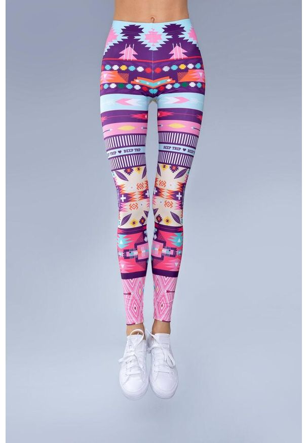 Legginsy sportowe damskie DEEP TRIP Lukier. Kolor: wielokolorowy