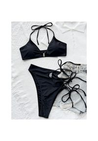 Intica - Bikini asymetryczne plażowe z elastycznego materiału Anja. Kolor: czarny. Materiał: materiał. Długość: długie #1