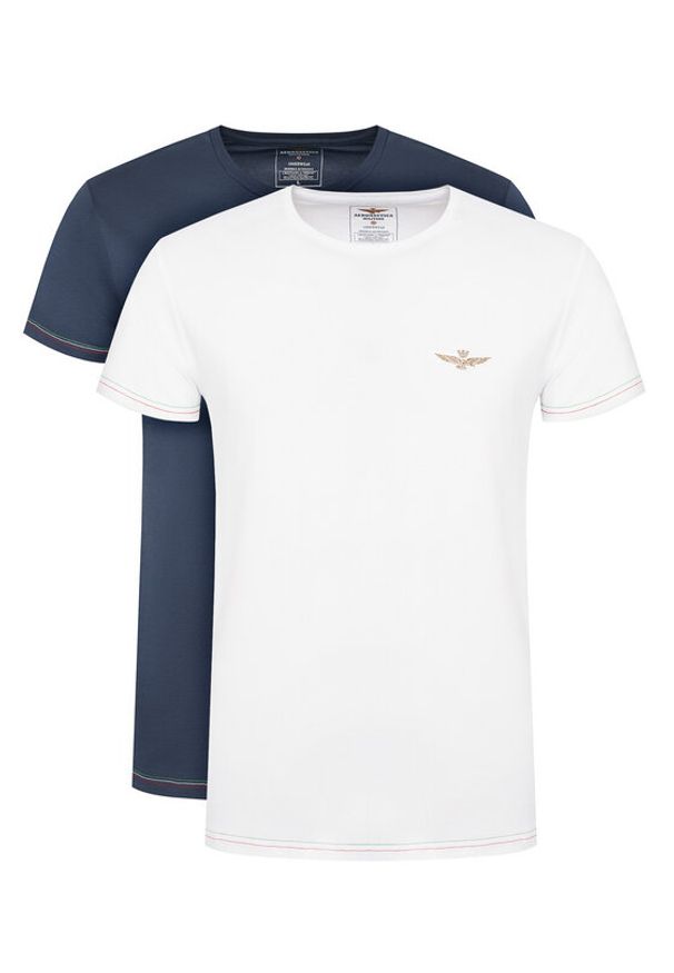 Aeronautica Militare Komplet t-shirtów AM1UTI003B Kolorowy Slim Fit. Materiał: bawełna. Wzór: kolorowy