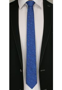 Modny i Elegancki Krawat Alties - Niebieski w Duży Wzór Paisley. Kolor: niebieski. Materiał: tkanina. Wzór: paisley. Styl: elegancki