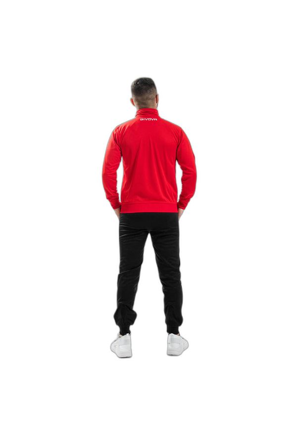 Givova One Polarfleece dres z pełnym zamkiem 4XS (chłopiec). Okazja: na uczelnię. Kolor: czerwony, czarny, wielokolorowy. Materiał: dresówka. Sezon: lato. Styl: sportowy