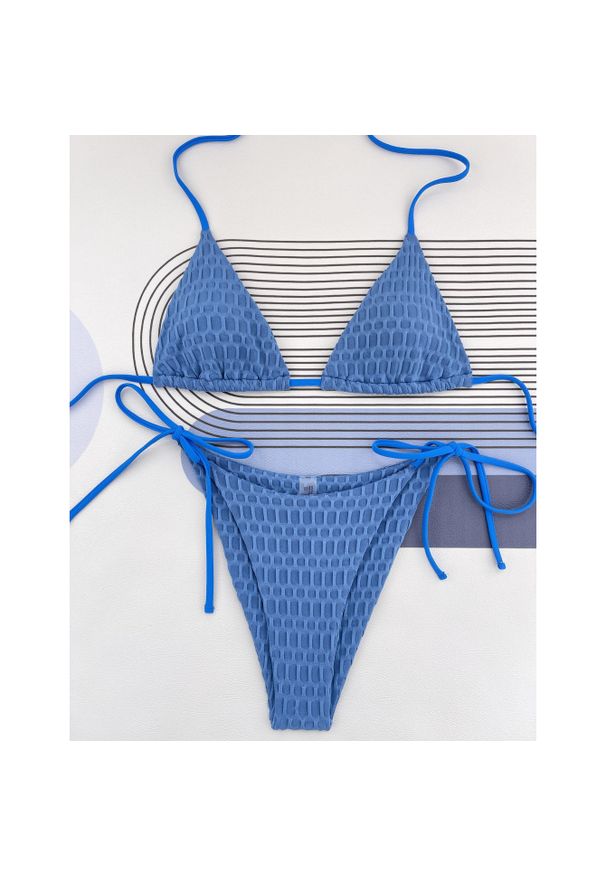Intica - Bikini z wiązaniem na plażę i basen Folkea. Kolor: niebieski. Materiał: materiał
