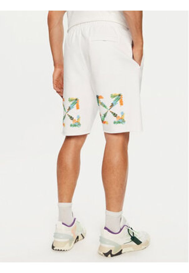 OFF-WHITE - Off-White Szorty sportowe OMCI006G21FLE0010110 Biały Regular Fit. Kolor: biały. Materiał: bawełna. Styl: sportowy