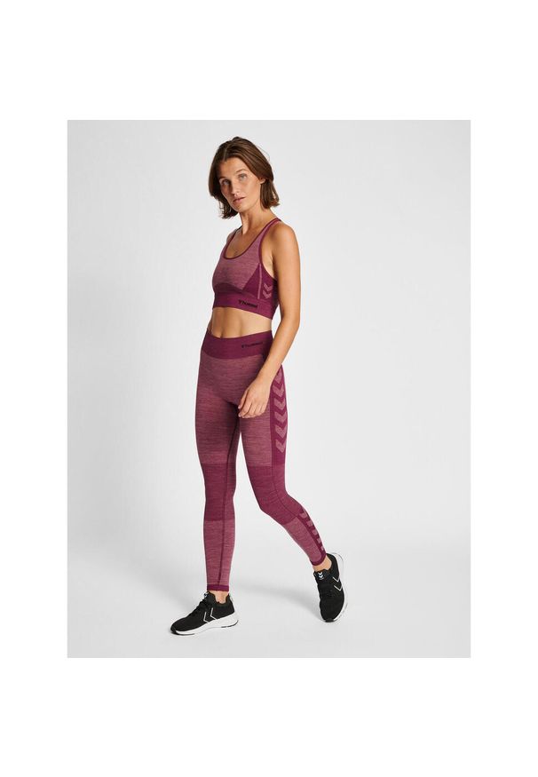 Damskie legginsy mid-rise Hummel Clea. Kolor: fioletowy. Materiał: materiał, dzianina. Wzór: jodełka. Sport: joga i pilates