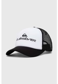 Quiksilver czapka z daszkiem kolor biały wzorzysta. Kolor: biały