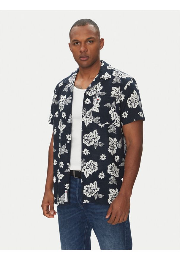 Tommy Jeans Koszula DM0DM21351 Granatowy Regular Fit. Kolor: niebieski. Materiał: bawełna