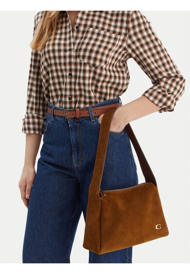 Coach Torebka Lola SB2 CDD06 Miedziany. Kolor: brązowy. Materiał: zamszowe, skórzane