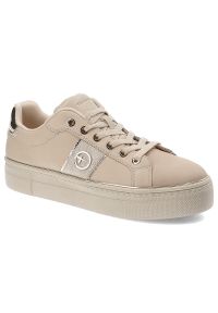 Beżowe Sneakersy Tamaris Modne Obuwie Damskie. Okazja: na co dzień. Kolor: beżowy. Materiał: skóra