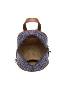 Wittchen - Damski plecak z ekoskóry w monogram granatowo-brązowy. Kolor: niebieski, brązowy, wielokolorowy. Materiał: skóra ekologiczna. Wzór: gładki. Styl: casual, elegancki #2