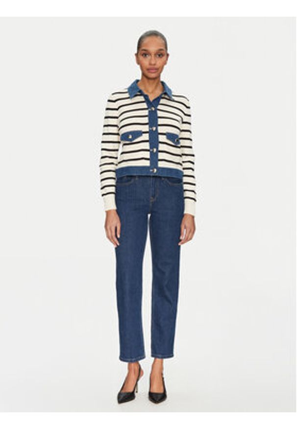 Morgan Kardigan 251-MNAKI Beżowy Regular Fit. Kolor: beżowy. Materiał: bawełna