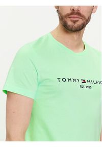 TOMMY HILFIGER - Tommy Hilfiger T-Shirt Logo MW0MW11797 Zielony Slim Fit. Kolor: zielony. Materiał: bawełna #3