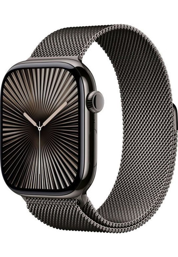 APPLE - Smartwatch Apple Watch 10 GPS + Cellular 46mm Slate Titanium Milanese Loop S/M Czarny (MC7R4QC/A). Rodzaj zegarka: smartwatch. Kolor: czarny