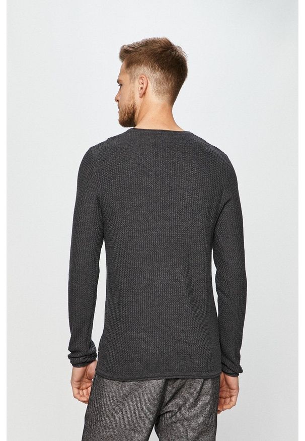 Premium by Jack&Jones - Sweter. Okazja: na co dzień. Kolor: szary. Materiał: materiał. Długość rękawa: długi rękaw. Długość: długie. Wzór: ze splotem. Styl: casual