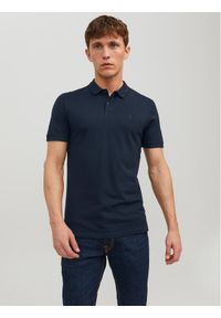 Jack & Jones - Jack&Jones Polo Basic 12136516 Granatowy Slim Fit. Typ kołnierza: polo. Kolor: niebieski. Materiał: bawełna