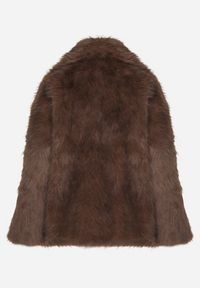 Born2be - Brązowa Kurtka Futerko o Dwurzędowym Kroju Oversize Nevisa. Okazja: na spotkanie biznesowe, do pracy. Kolor: brązowy. Materiał: futro. Sezon: zima, jesień. Styl: biznesowy #6