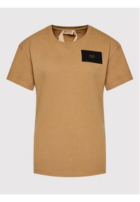 N°21 T-Shirt 22I N2M0 F011 4203 Brązowy Regular Fit. Kolor: brązowy. Materiał: bawełna