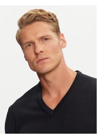Hugo Sweter San Vredo-M 50474172 Granatowy Slim Fit. Kolor: niebieski. Materiał: wełna #3