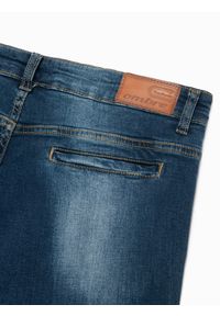 Ombre Clothing - Spodnie męskie jeansowe SLIM FIT - niebieskie V2 P1077 - XL. Kolor: niebieski. Materiał: jeans. Styl: klasyczny #4