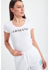 Armani Exchange - T-SHIRT ARMANI EXCHANGE. Materiał: bawełna. Długość rękawa: krótki rękaw. Długość: krótkie. Wzór: nadruk, haft #2