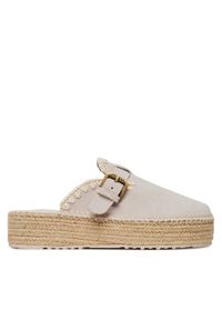 Mou Espadryle Jute clog plain MU.SW641000A Szary. Kolor: szary. Materiał: zamsz, skóra
