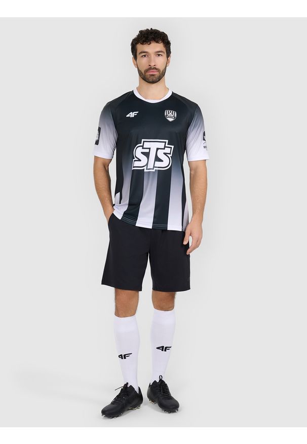 4f - 4F Koszulka klubowa domowa z sezonu 2025/26 z możliwością personalizacji męska 4F x Mazur Radzymin - niebieska S. Okazja: do domu. Kolor: wielokolorowy. Materiał: dzianina, skóra. Długość: długie. Wzór: napisy. Sezon: lato. Styl: klasyczny