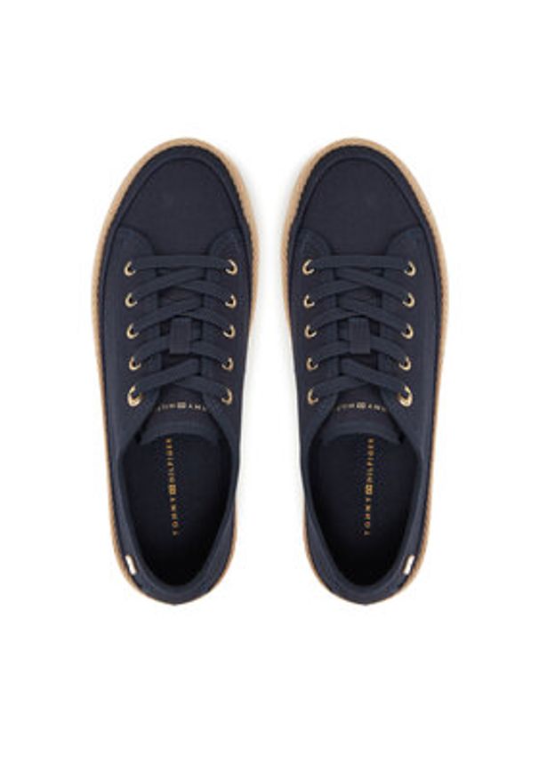 TOMMY HILFIGER - Tommy Hilfiger Espadryle Vulc Espadrille Sneaker FW0FW08404 Granatowy. Kolor: niebieski. Materiał: materiał