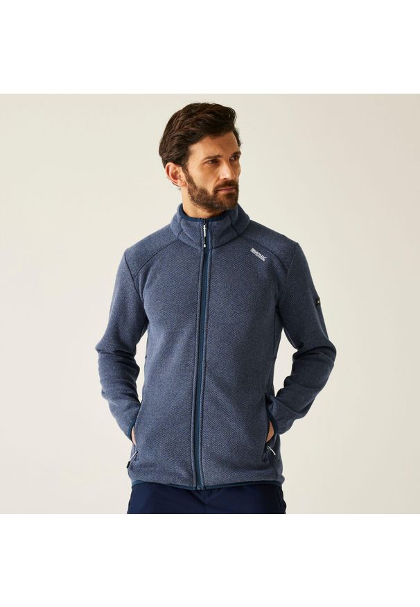 Regatta - Polar męski rozsuwany Torrens. Kolor: niebieski. Materiał: polar. Sport: turystyka piesza