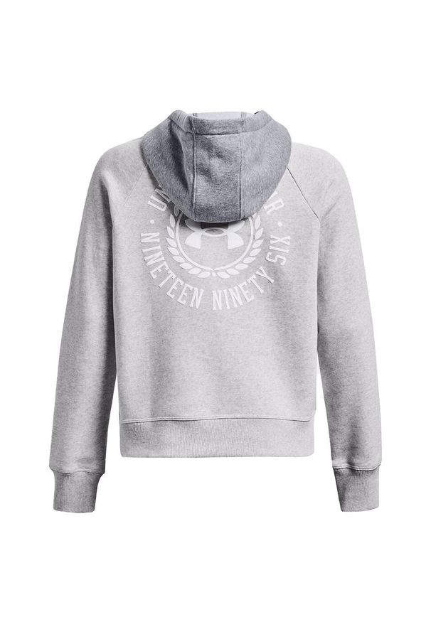 Under Armour - Damska Bluza Z Kapturem Rival Fleece Hoodie. Typ kołnierza: kaptur. Kolor: szary