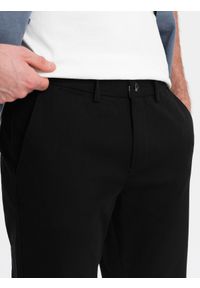 Ombre Clothing - Spodnie męskie chino SLIM FIT - czarne V4 OM-PACP-0186 - XXL. Kolor: czarny. Materiał: bawełna #8