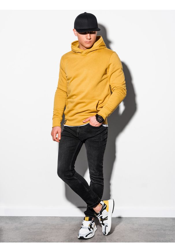Żółta bluza Ombre Clothing z kapturem