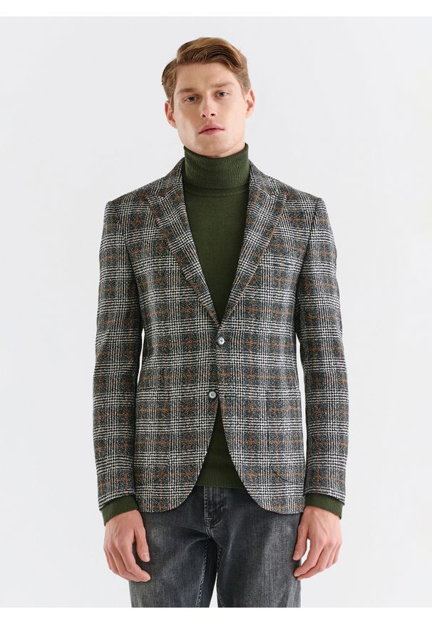 Pako Lorente - PAKO LORENTE – Marynarka casualowa w kratę. Okazja: na co dzień. Sezon: jesień. Styl: casual